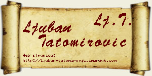 Ljuban Tatomirović vizit kartica